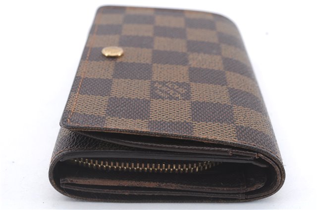 Auth Louis Vuitton Damier Porte Monnaie Billets Tresor Wallet N61730 LV 6177D