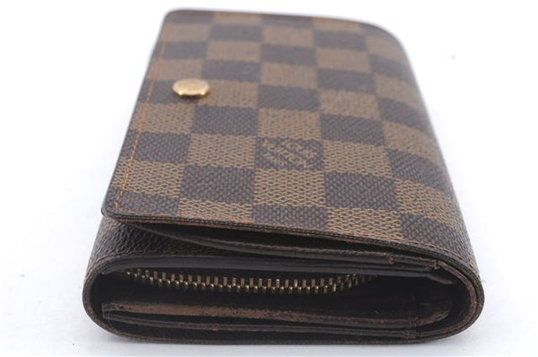 Auth Louis Vuitton Damier Porte Monnaie Billets Tresor Wallet N61730 LV 6177D