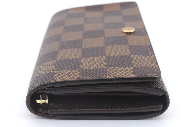 Auth Louis Vuitton Damier Porte Monnaie Billets Tresor Wallet N61730 LV 6177D
