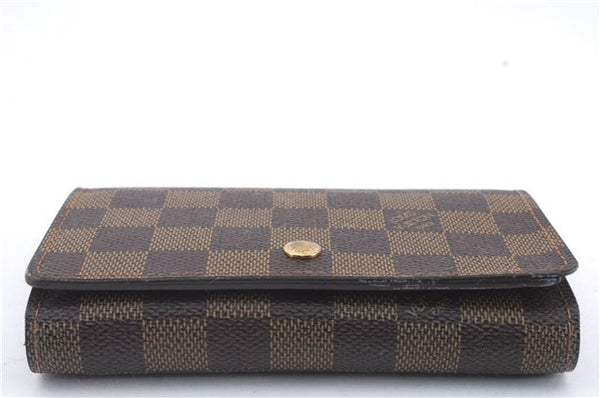 Auth Louis Vuitton Damier Porte Monnaie Billets Tresor Wallet N61730 LV 6177D