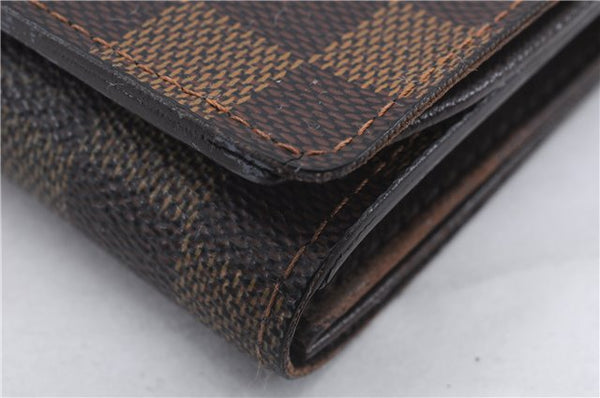 Auth Louis Vuitton Damier Porte Monnaie Billets Tresor Wallet N61730 LV 6177D