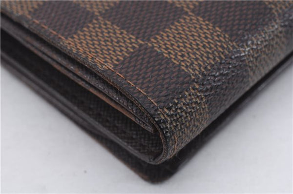 Auth Louis Vuitton Damier Porte Monnaie Billets Tresor Wallet N61730 LV 6177D