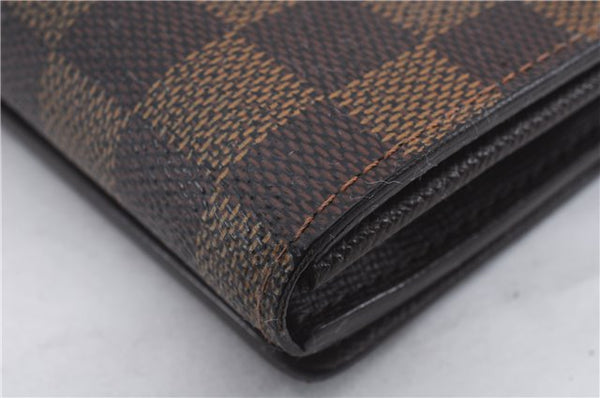 Auth Louis Vuitton Damier Porte Monnaie Billets Tresor Wallet N61730 LV 6177D