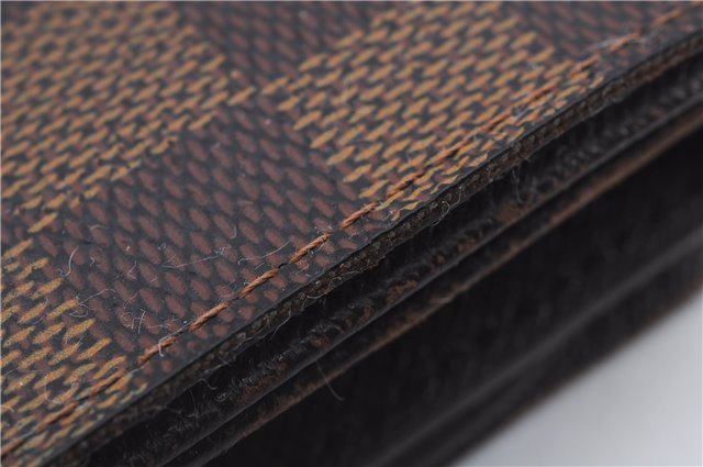 Auth Louis Vuitton Damier Porte Monnaie Billets Tresor Wallet N61730 LV 6177D