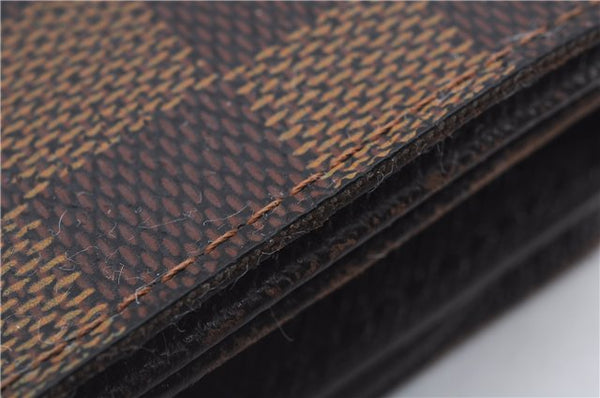 Auth Louis Vuitton Damier Porte Monnaie Billets Tresor Wallet N61730 LV 6177D