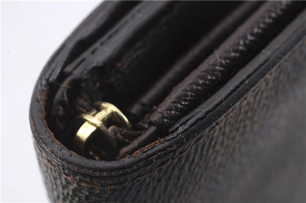 Auth Louis Vuitton Damier Porte Monnaie Billets Tresor Wallet N61730 LV 6177D