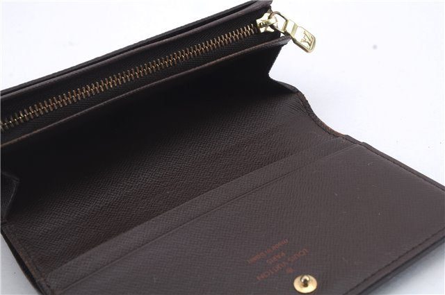 Auth Louis Vuitton Damier Porte Monnaie Billets Tresor Wallet N61730 LV 6177D