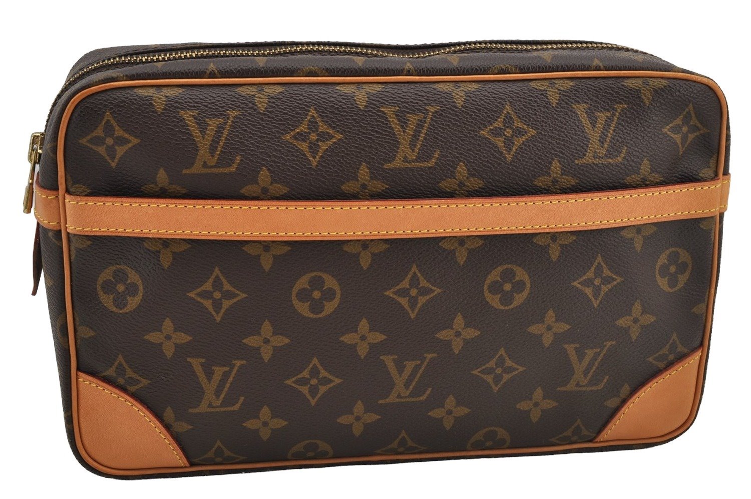 Authentic Louis Vuitton Monogram Compiegne 28 Clutch Hand Bag M51845 LV 6177I