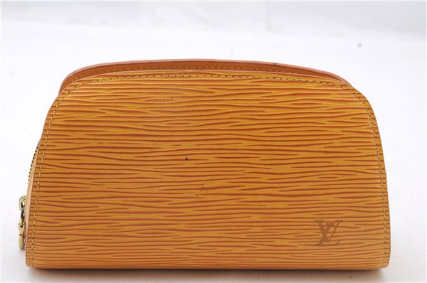 Authentic LOUIS VUITTON Epi Dauphine Cosmetic Pouch Yellow M48449 LV 6179C