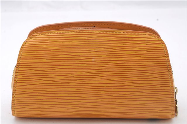Authentic LOUIS VUITTON Epi Dauphine Cosmetic Pouch Yellow M48449 LV 6179C