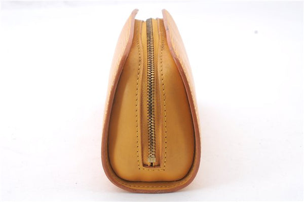 Authentic LOUIS VUITTON Epi Dauphine Cosmetic Pouch Yellow M48449 LV 6179C