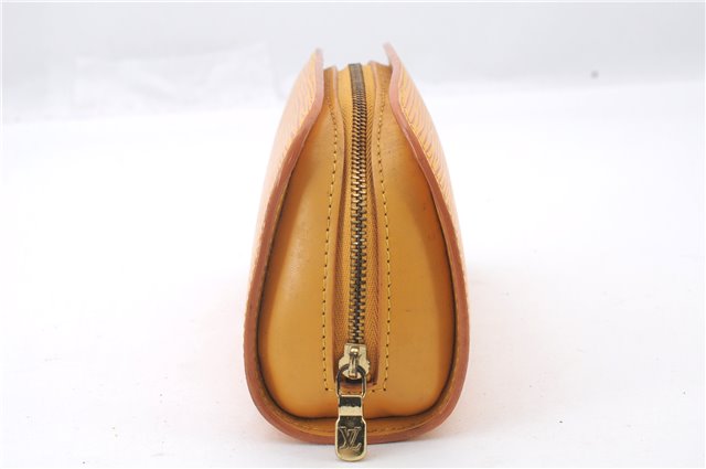 Authentic LOUIS VUITTON Epi Dauphine Cosmetic Pouch Yellow M48449 LV 6179C