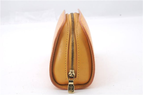 Authentic LOUIS VUITTON Epi Dauphine Cosmetic Pouch Yellow M48449 LV 6179C
