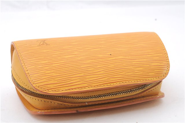 Authentic LOUIS VUITTON Epi Dauphine Cosmetic Pouch Yellow M48449 LV 6179C