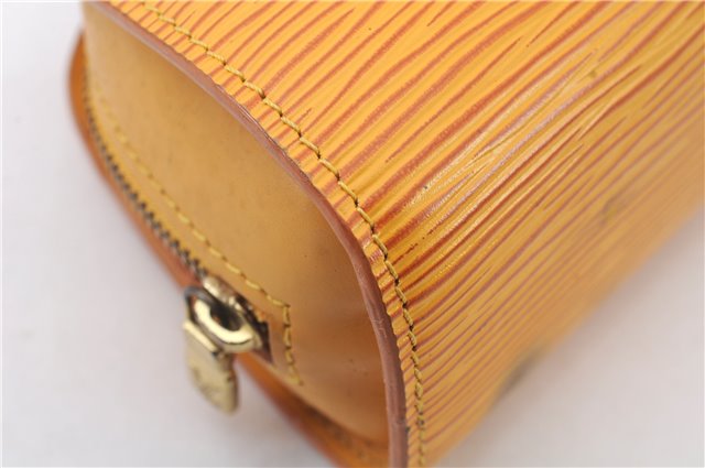 Authentic LOUIS VUITTON Epi Dauphine Cosmetic Pouch Yellow M48449 LV 6179C