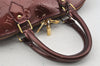 Authentic Louis Vuitton Vernis Alma GM Hand Bag Wine Red M91687 LV 6180I