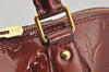 Authentic Louis Vuitton Vernis Alma GM Hand Bag Wine Red M91687 LV 6180I