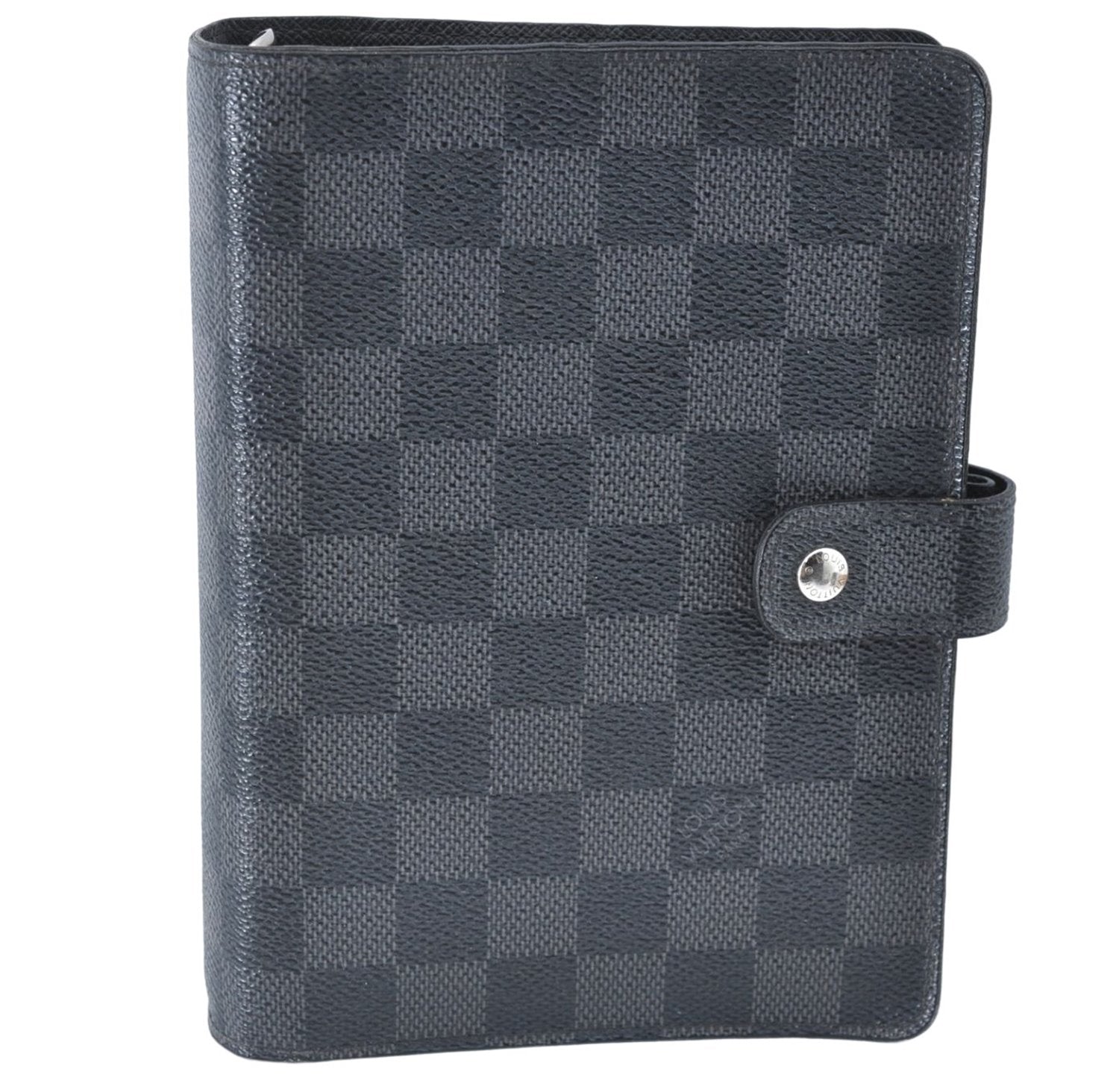 Auth Louis Vuitton Damier Graphite Agenda MM Day Planner Cover R20242 LV 6181A