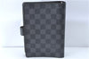 Auth Louis Vuitton Damier Graphite Agenda MM Day Planner Cover R20242 LV 6181A