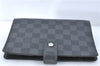 Auth Louis Vuitton Damier Graphite Agenda MM Day Planner Cover R20242 LV 6181A