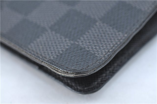 Auth Louis Vuitton Damier Graphite Agenda MM Day Planner Cover R20242 LV 6181A