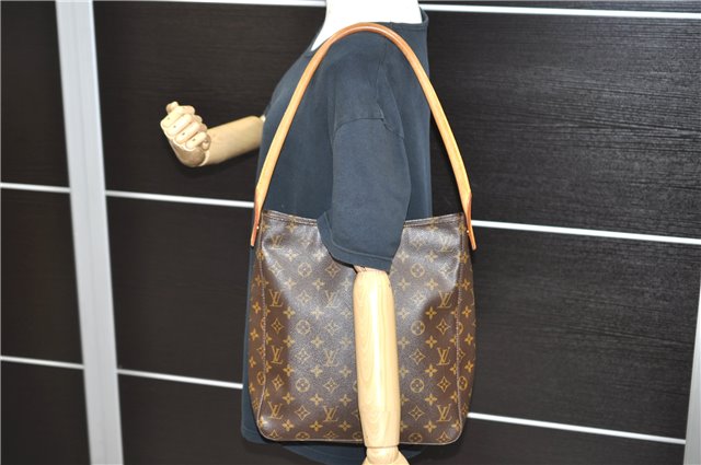 Authentic LOUIS VUITTON Monogram Looping GM Shoulder Bag M51145 LV 6181C