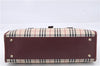 Authentic BURBERRY Nova Check Canvas Leather Hand Bag Purse Beige Red 6181D