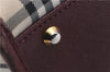 Authentic BURBERRY Nova Check Canvas Leather Hand Bag Purse Beige Red 6181D