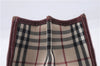 Authentic BURBERRY Nova Check Canvas Leather Hand Bag Purse Beige Red 6181D
