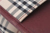 Authentic BURBERRY Nova Check Canvas Leather Hand Bag Purse Beige Red 6181D