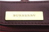 Authentic BURBERRY Nova Check Canvas Leather Hand Bag Purse Beige Red 6181D