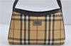 Authentic BURBERRY Nova Check Shoulder Hand Bag Purse PVC Leather Beige 6182D
