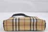 Authentic BURBERRY Nova Check Shoulder Hand Bag Purse PVC Leather Beige 6182D