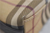 Authentic BURBERRY Nova Check Shoulder Hand Bag Purse PVC Leather Beige 6182D