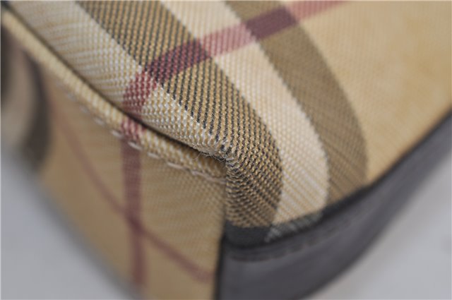 Authentic BURBERRY Nova Check Shoulder Hand Bag Purse PVC Leather Beige 6182D