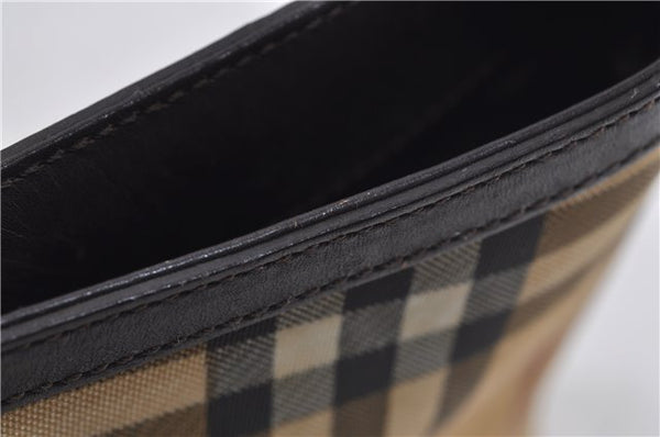 Authentic BURBERRY Nova Check Shoulder Hand Bag Purse PVC Leather Beige 6182D