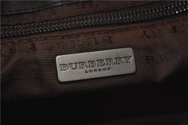 Authentic BURBERRY Nova Check Shoulder Hand Bag Purse PVC Leather Beige 6182D