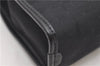 Authentic BURBERRY Vintage Canvas Leather Clutch Hand Bag Purse Black 6185D