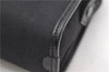 Authentic BURBERRY Vintage Canvas Leather Clutch Hand Bag Purse Black 6185D