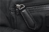 Authentic BURBERRY Vintage Canvas Leather Clutch Hand Bag Purse Black 6185D