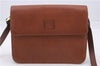 Authentic Burberrys Vintage Leather Shoulder Cross Body Bag Purse Brown 6186D