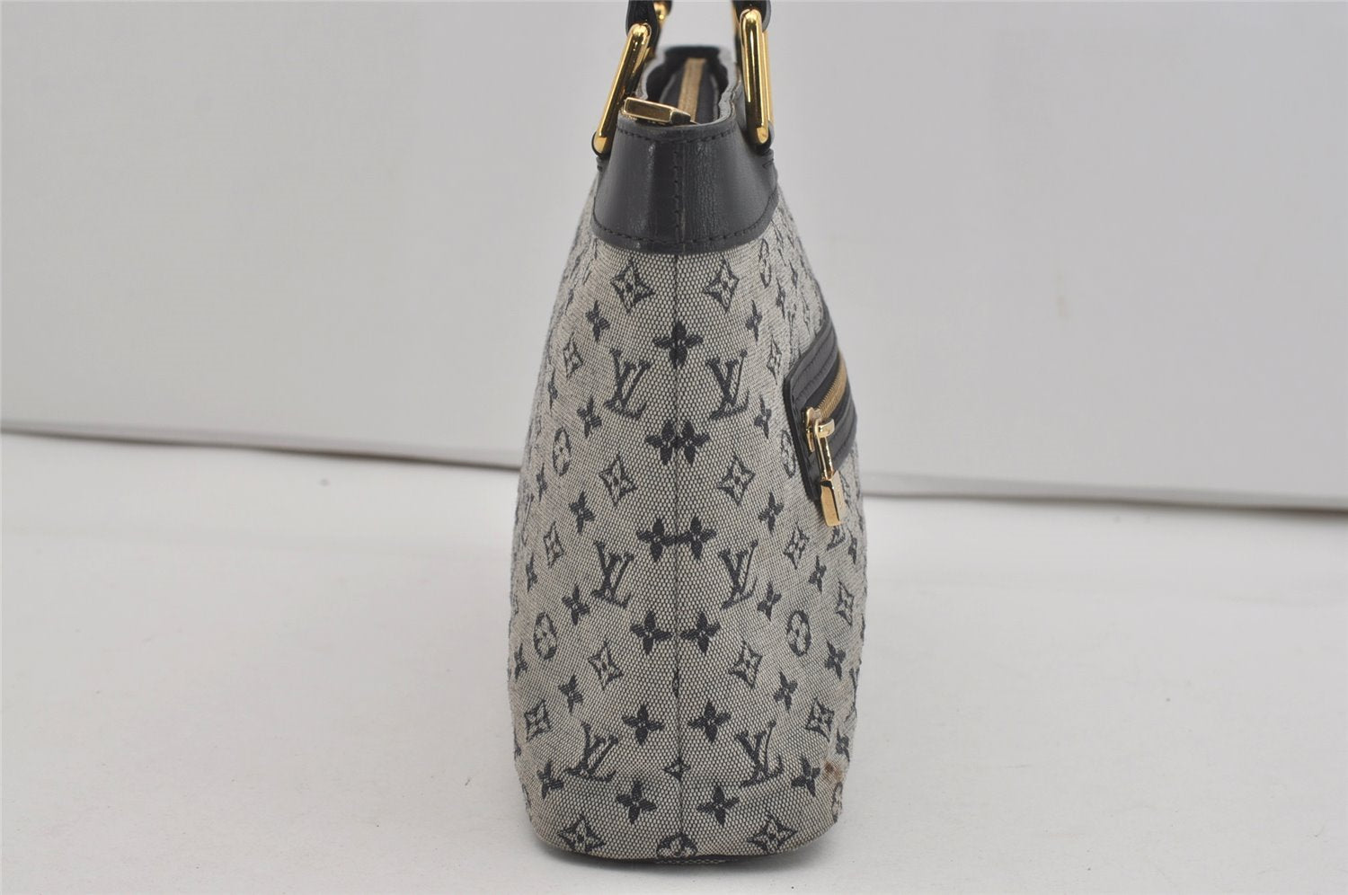 Authentic Louis Vuitton Monogram Mini Lucille PM Hand Bag Blue M92676 LV 6187I