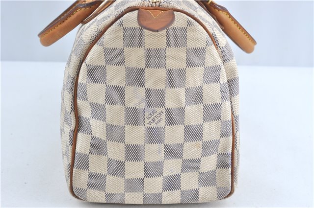 Authentic Louis Vuitton Damier Azur Speedy25 Hand Boston Bag N41534 LV 6188B
