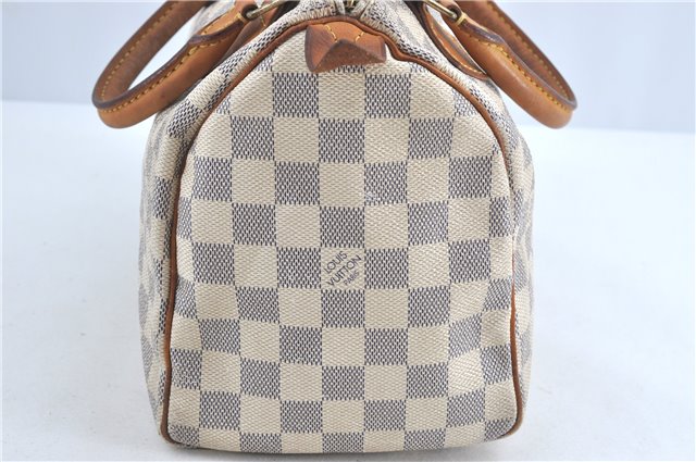 Authentic Louis Vuitton Damier Azur Speedy25 Hand Boston Bag N41534 LV 6188B