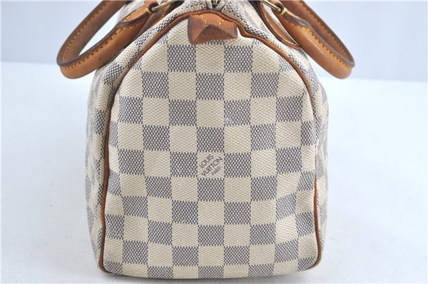 Authentic Louis Vuitton Damier Azur Speedy25 Hand Boston Bag N41534 LV 6188B