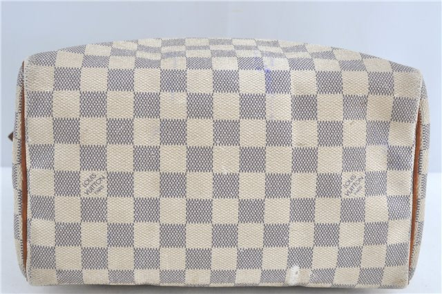 Authentic Louis Vuitton Damier Azur Speedy25 Hand Boston Bag N41534 LV 6188B