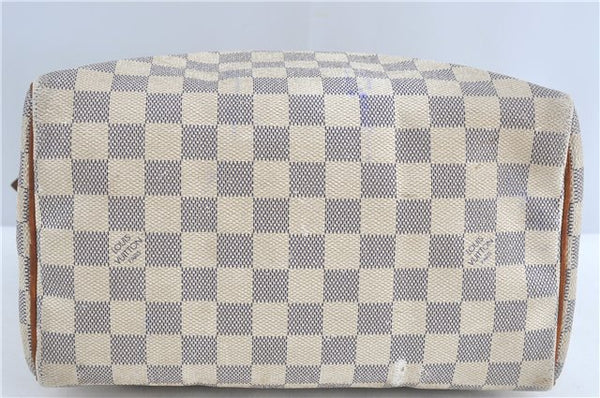 Authentic Louis Vuitton Damier Azur Speedy25 Hand Boston Bag N41534 LV 6188B