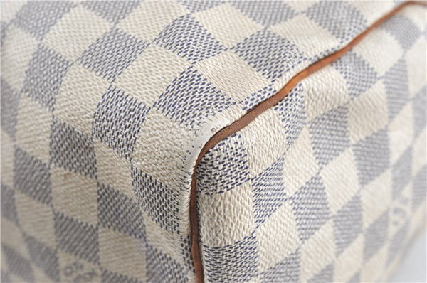 Authentic Louis Vuitton Damier Azur Speedy25 Hand Boston Bag N41534 LV 6188B