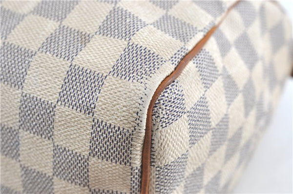Authentic Louis Vuitton Damier Azur Speedy25 Hand Boston Bag N41534 LV 6188B
