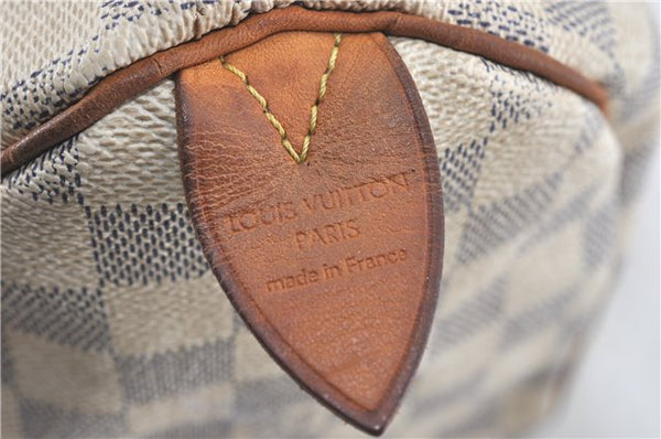 Authentic Louis Vuitton Damier Azur Speedy25 Hand Boston Bag N41534 LV 6188B